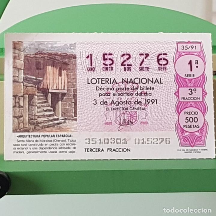 Lotteria Nationale Spagnola: LOTER&Iacute;A NACIONAL, SORTEO 35/91, 3 AGOSTO 1991, SANTA MAR&Iacute;A DE MOREIRAS, ORENSE, N&ordm; 15276