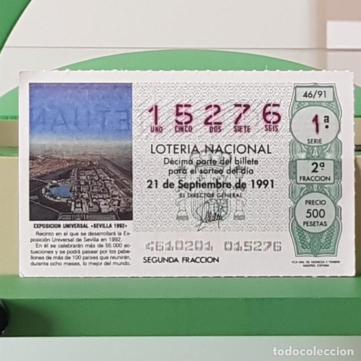 Nationale spanische Lotterie: LOTER&Iacute;A NACIONAL, SORTEO 46/91, 21 SEPTIEMBRE 1991, RECINTO DE LA EXPO SEVILLA 92, N&ordm; 15276