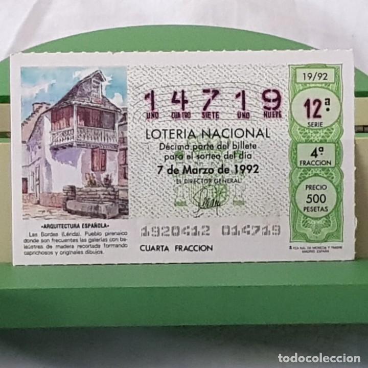 Loterie Nationale: LOTER&Iacute;A NACIONAL, SORTEO 19/92, 7 MARZO 1992, LAS BORDAS, L&Eacute;RIDA, N&ordm; 14719