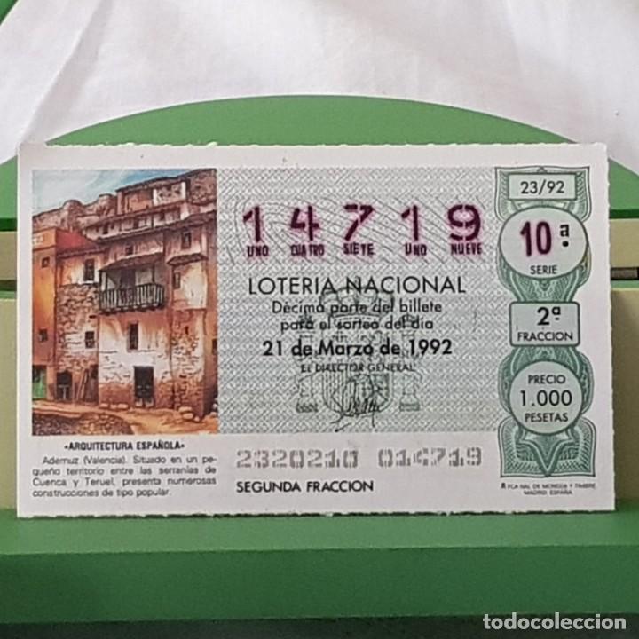 Loterie Nationale: LOTER&Iacute;A NACIONAL, SORTEO 23/92, 21 MARZO 1992, ADEMUZ, VALENCIA, N&ordm; 14719
