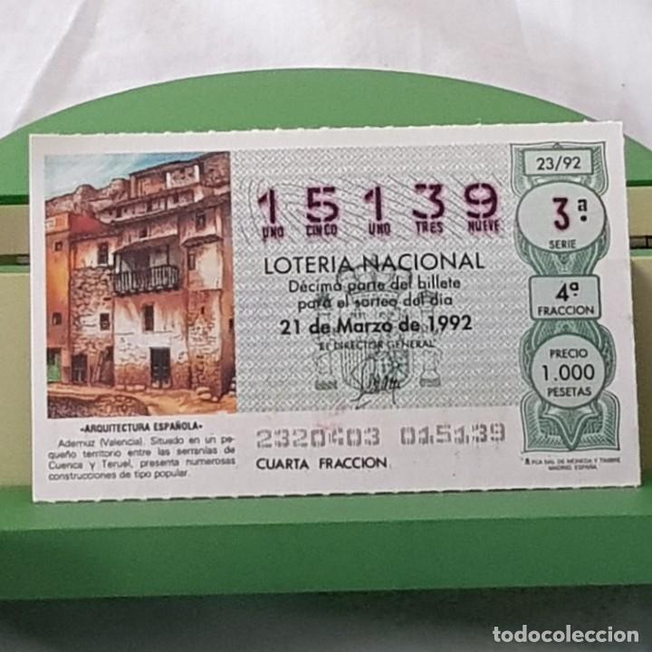 Loterie Nationale: LOTER&Iacute;A NACIONAL, SORTEO 23/92, 21 MARZO 1992, ADEMUZ, VALENCIA, N&ordm; 15139