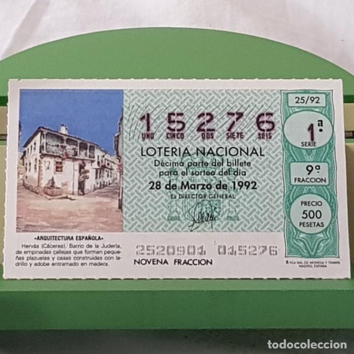 Loterie Nationale: LOTER&Iacute;A NACIONAL, SORTEO 25/92, 28 MARZO 1992, HERV&Aacute;S, C&Aacute;CERES, N&ordm; 15276