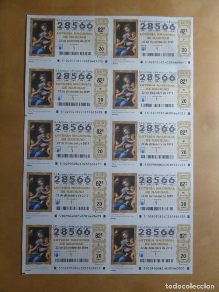 Loter&iacute;a Nacional: BILLETE COMPLETO - N&ordm; 28566 - 22 DICIEMBRE 2019 - 102/19 - LA VIRGEN DE LA ROSA, MUSEO DEL PRADO, M