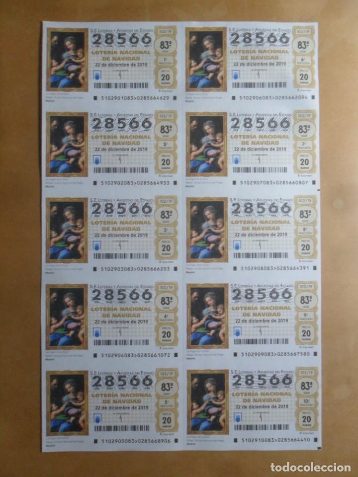 Loter&iacute;a Nacional: BILLETE COMPLETO - N&ordm; 28566 - 22 DICIEMBRE 2019 - 102/19 - LA VIRGEN DE LA ROSA, MUSEO DEL PRADO, M