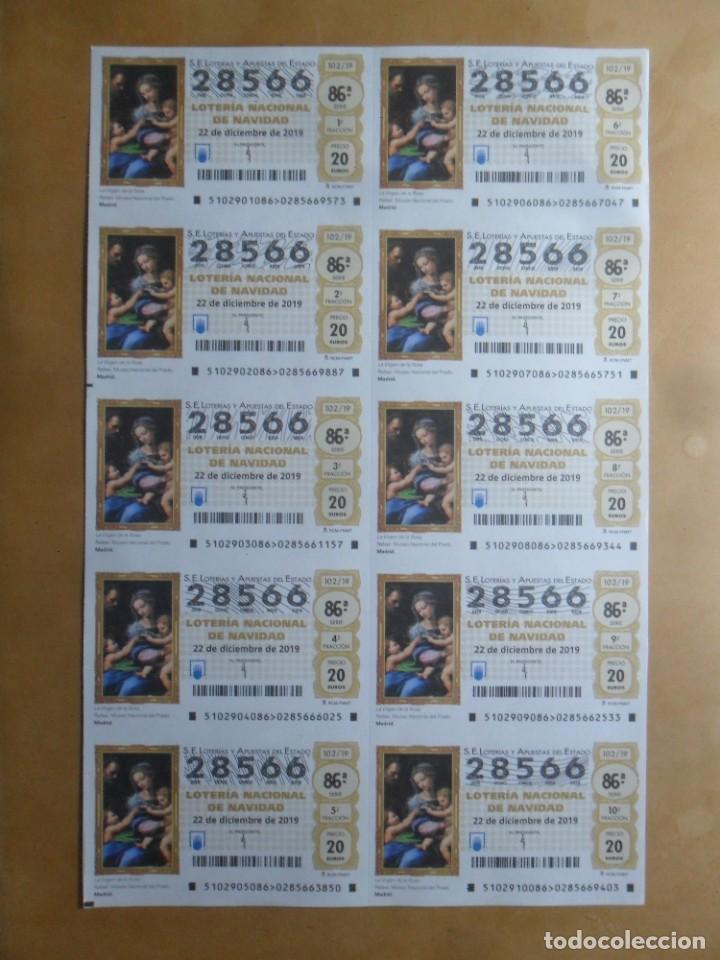 Loter&iacute;a Nacional: BILLETE COMPLETO - N&ordm; 28566 - 22 DICIEMBRE 2019 - 102/19 - LA VIRGEN DE LA ROSA, MUSEO DEL PRADO, M