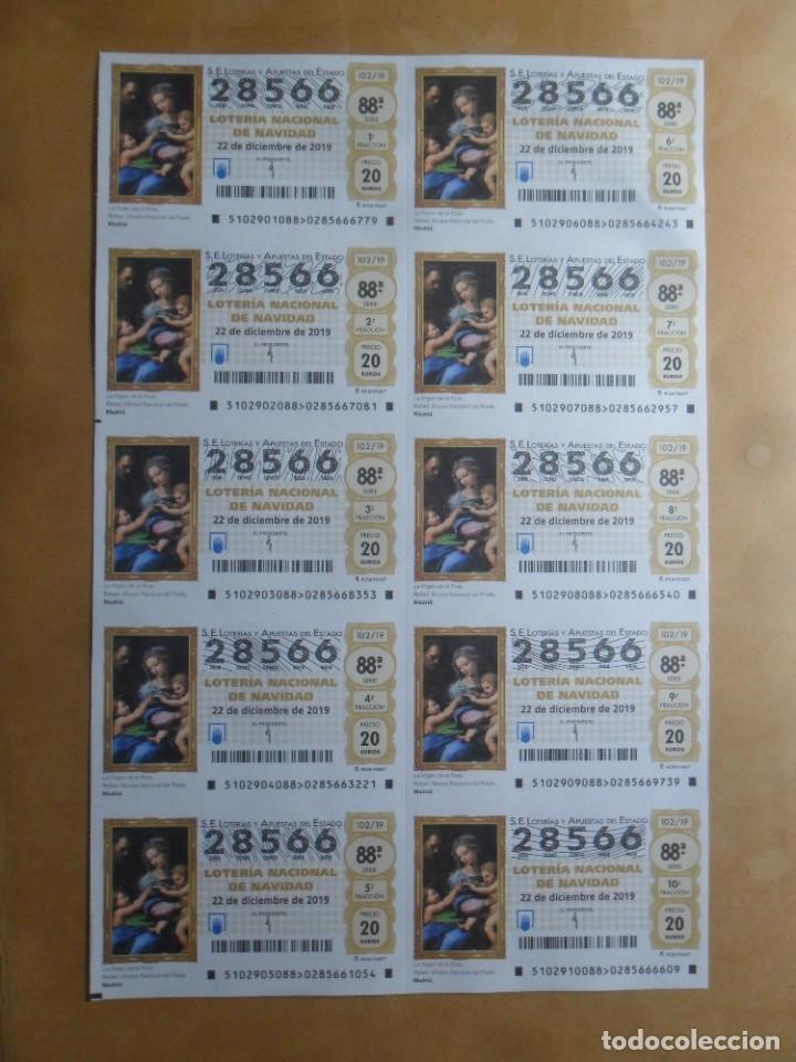 Loter&iacute;a Nacional: BILLETE COMPLETO - N&ordm; 28566 - 22 DICIEMBRE 2019 - 102/19 - LA VIRGEN DE LA ROSA, MUSEO DEL PRADO, M