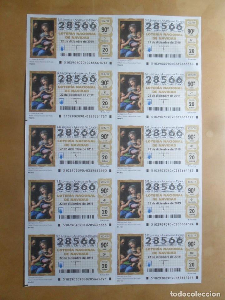 Loter&iacute;a Nacional: BILLETE COMPLETO - N&ordm; 28566 - 22 DICIEMBRE 2019 - 102/19 - LA VIRGEN DE LA ROSA, MUSEO DEL PRADO, M