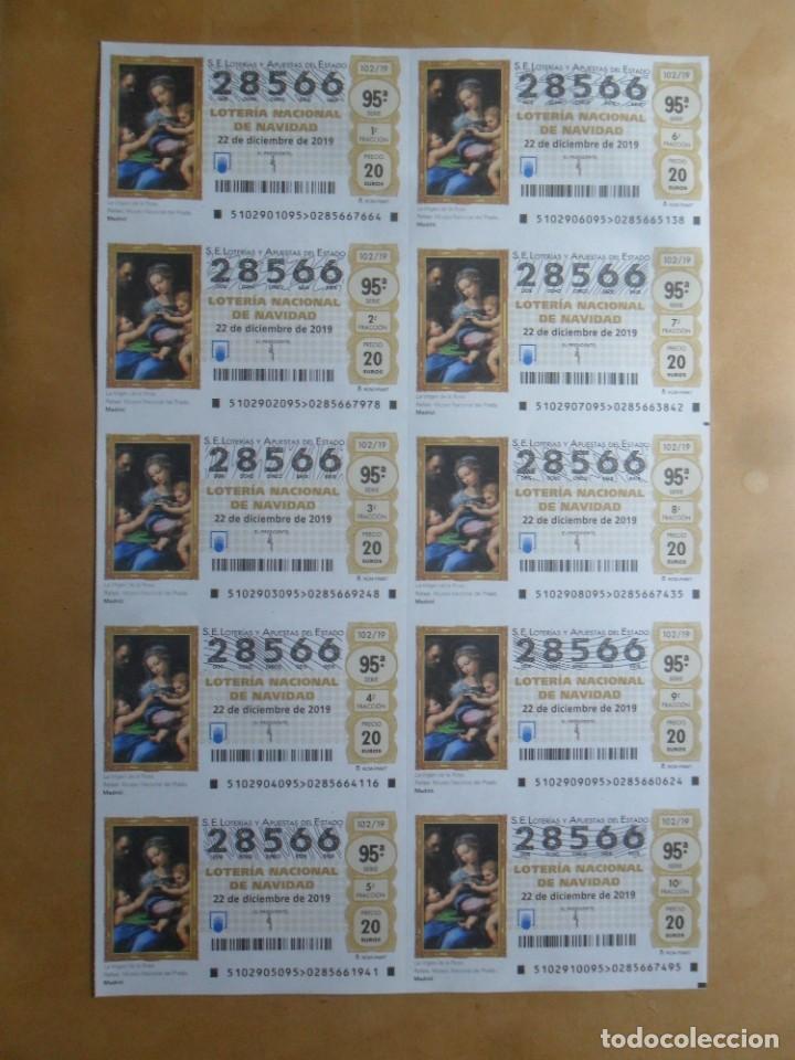 Loter&iacute;a Nacional: BILLETE COMPLETO - N&ordm; 28566 - 22 DICIEMBRE 2019 - 102/19 - LA VIRGEN DE LA ROSA, MUSEO DEL PRADO, M