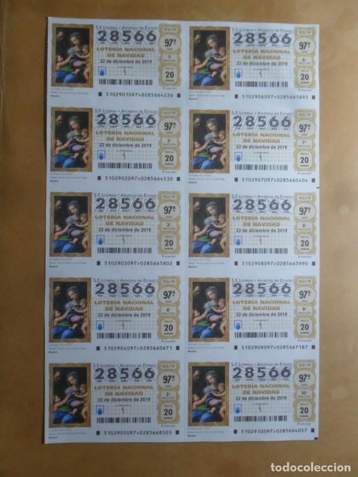 Loter&iacute;a Nacional: BILLETE COMPLETO - N&ordm; 28566 - 22 DICIEMBRE 2019 - 102/19 - LA VIRGEN DE LA ROSA, MUSEO DEL PRADO, M