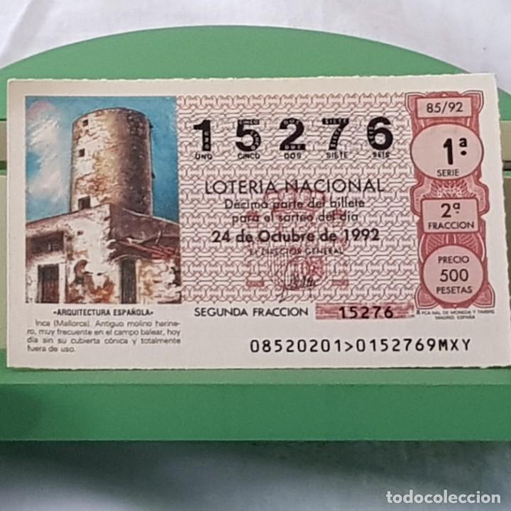 Lotteria Nationale Spagnola: LOTER&Iacute;A NACIONAL, SORTEO 85/92, 24 OCTUBRE 1992, INCA, MALLORCA, N&ordm; 15276
