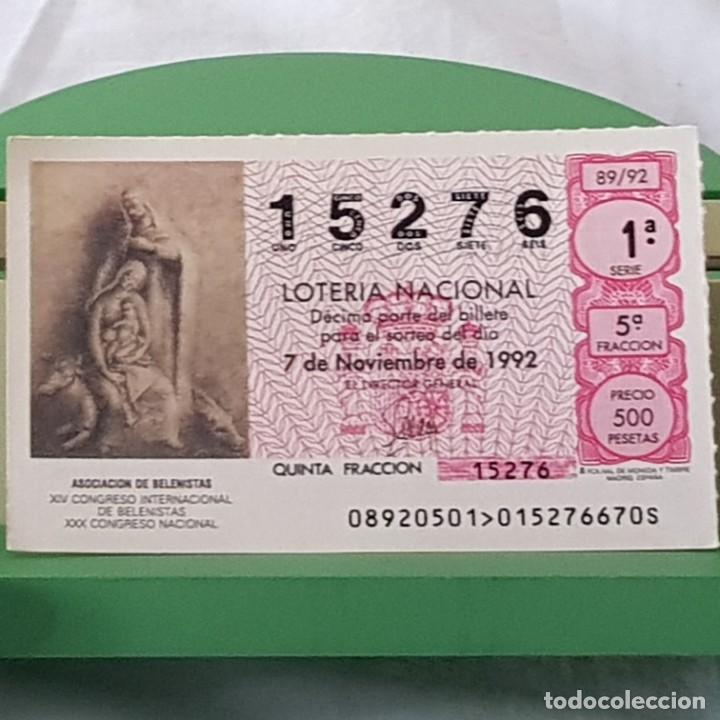 Lotteria Nationale Spagnola: LOTER&Iacute;A NACIONAL, SORTEO 89/92, 7 NOVIEMBRE 1992, XIV CONGRESO BELENISTAS, N&ordm; 15276