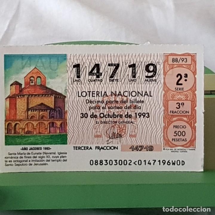 Lotteria Nationale Spagnola: LOTER&Iacute;A NACIONAL, SORTEO 88/93, 30 OCTUBRE 1993, A&Ntilde;O JACOBEO,SANTA MAR&Iacute;A DE EUNATE NAVARRA, N&ordm; 14719