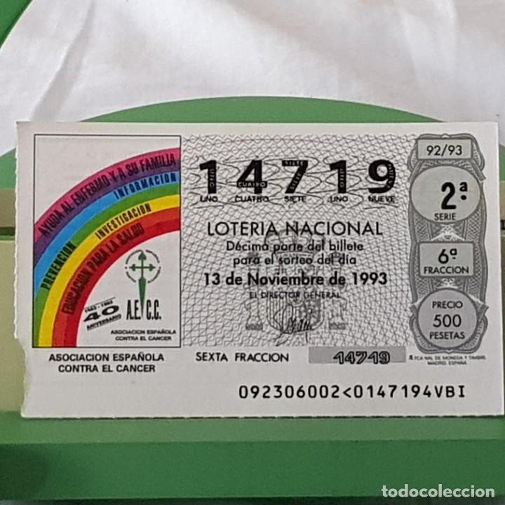 Lotteria Nationale Spagnola: LOTER&Iacute;A NACIONAL, SORTEO 92/93, 13 NOVIEMBRE 1993, ASOC. ESPA&Ntilde;OLA CONTRA EL C&Aacute;NCER, N&ordm; 14719
