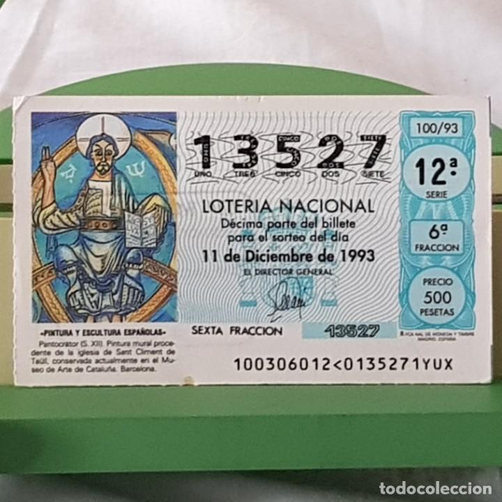 Lotteria Nationale Spagnola: LOTER&Iacute;A NACIONAL, SORTEO 100/93, 11 DICIEMBRE 1993, PANTOCR&Aacute;TOR, MUSEO ARTE CATALU&Ntilde;A, N&ordm; 13527