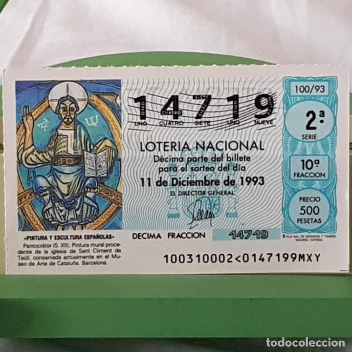 Lotteria Nationale Spagnola: LOTER&Iacute;A NACIONAL, SORTEO 100/93, 11 DICIEMBRE 1993, PANTOCR&Aacute;TOR, MUSEO ARTE CATALU&Ntilde;A, N&ordm; 14719