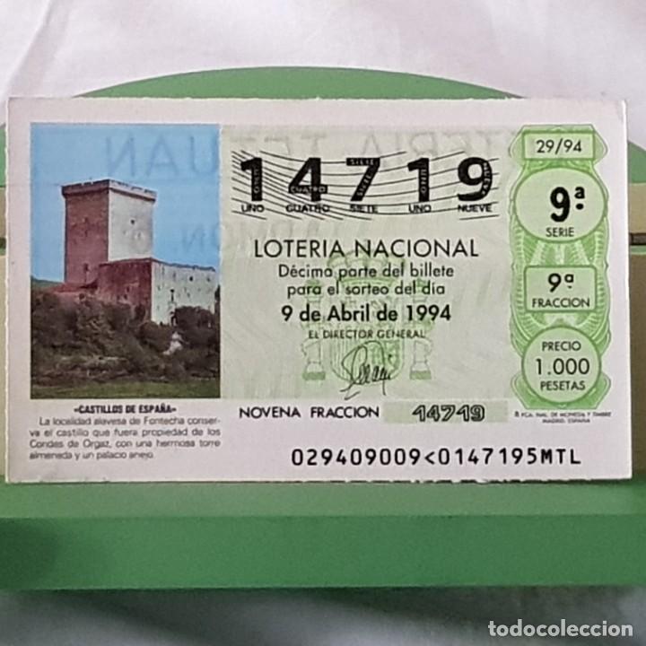 National Spanish Lottery: LOTER&Iacute;A NACIONAL, SORTEO 29/94, 9 ABRIL 1994, CASTILLO DE FONTECHA, &Aacute;LAVA , N&ordm; 14719
