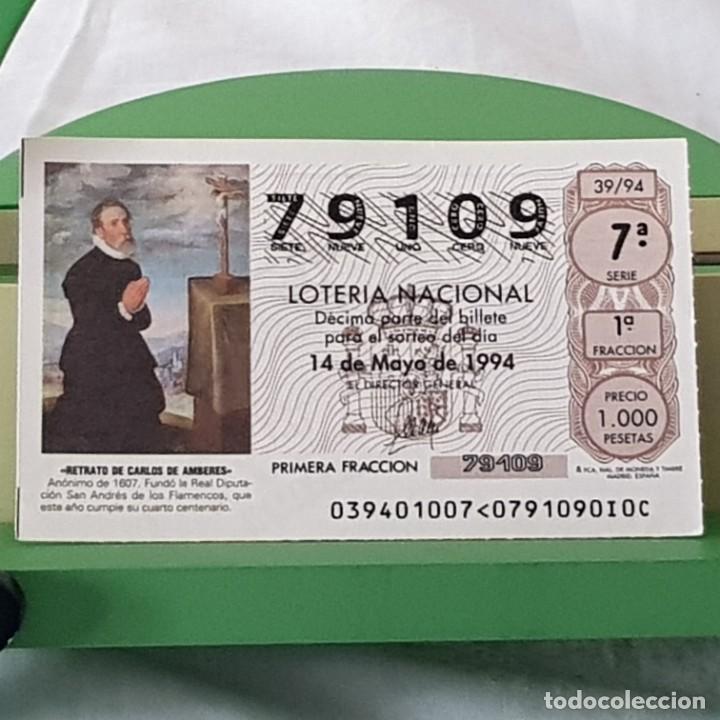 National Spanish Lottery: LOTER&Iacute;A NACIONAL, SORTEO 39/94, 14 MAYO 1994, RETRATO DE CARLOS DE AMBERES, N&ordm; 79109
