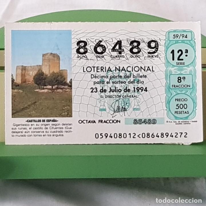 Loter&iacute;a Nacional: LOTER&Iacute;A NACIONAL, SORTEO 59/94, 23 JULIO 1994, CASTILLO DE CIFUENTES, GUADALAJARA, N&ordm; 86489