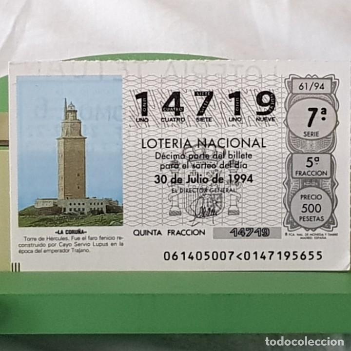 Loter&iacute;a Nacional: LOTER&Iacute;A NACIONAL, SORTEO 61/94, 30 JULIO 1994, TORRE DE H&Eacute;RCULES, LA CORU&Ntilde;A, N&ordm; 14719