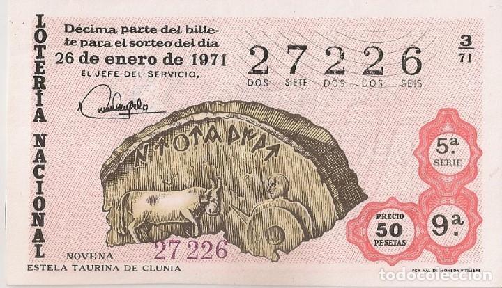 National Spanish Lottery: LOTER&Iacute;A NACIONAL 27226 26 ENERO 1971 SORTEO 3/71