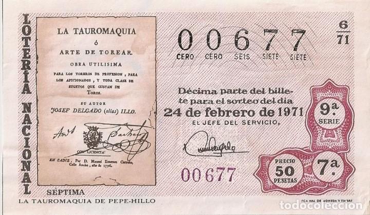 National Spanish Lottery: LOTER&Iacute;A NACIONAL 00677 24 FEBRERO 1971 SORTEO 6/71