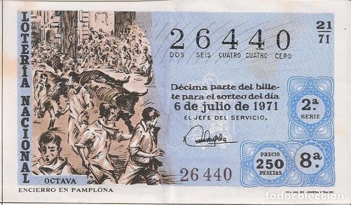 National Spanish Lottery: LOTER&Iacute;A NACIONAL 26440 6 JULIO 1971 SORTEO 21/71