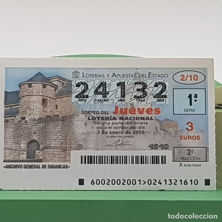National Spanish Lottery: LOTERIA NACIONAL, JUEVES, 1/10, 7 ENERO 2010. ARCHIVO GENERAL DE SIMANCAS, N&ordm; 24132