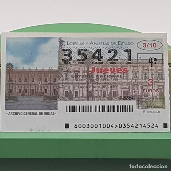 Lotaria Nacional: LOTERIA NACIONAL, JUEVES, 3/10, 14 ENERO 2010. ARCHIVO GENERAL INDIAS, SEVILLA, N&ordm; 35421