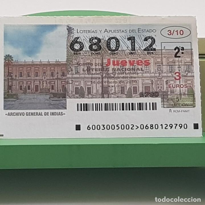 Lotaria Nacional: LOTERIA NACIONAL, JUEVES, 3/10, 14 ENERO 2010. ARCHIVO GENERAL INDIAS, SEVILLA, N&ordm; 68012