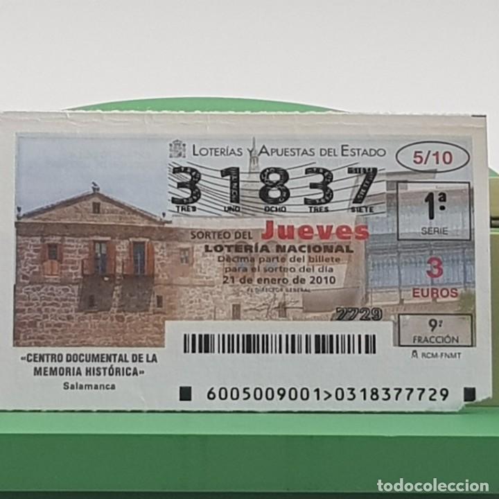 Lotaria Nacional: LOTERIA NACIONAL, JUEVES, 5/10, 21 ENERO 2010. CENTRO DOCUMENTAL MEMORIA HIST&Oacute;RICA, N&ordm; 31837