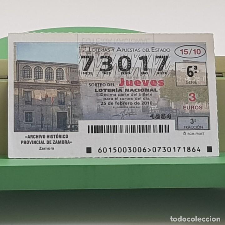 Lotteria Nationale Spagnola: LOTER&Iacute;A NACIONAL, SORTEO 15/10, 25 FEBRERO 2010, ARCHIVO HIST&Oacute;RICO PROVINCIAL ZAMORA, N&ordm; 73017