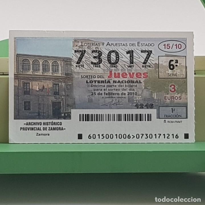 Lotteria Nationale Spagnola: LOTER&Iacute;A NACIONAL, SORTEO 15/10, 25 FEBRERO 2010, ARCHIVO HIST&Oacute;RICO PROVINCIAL ZAMORA, N&ordm; 73017