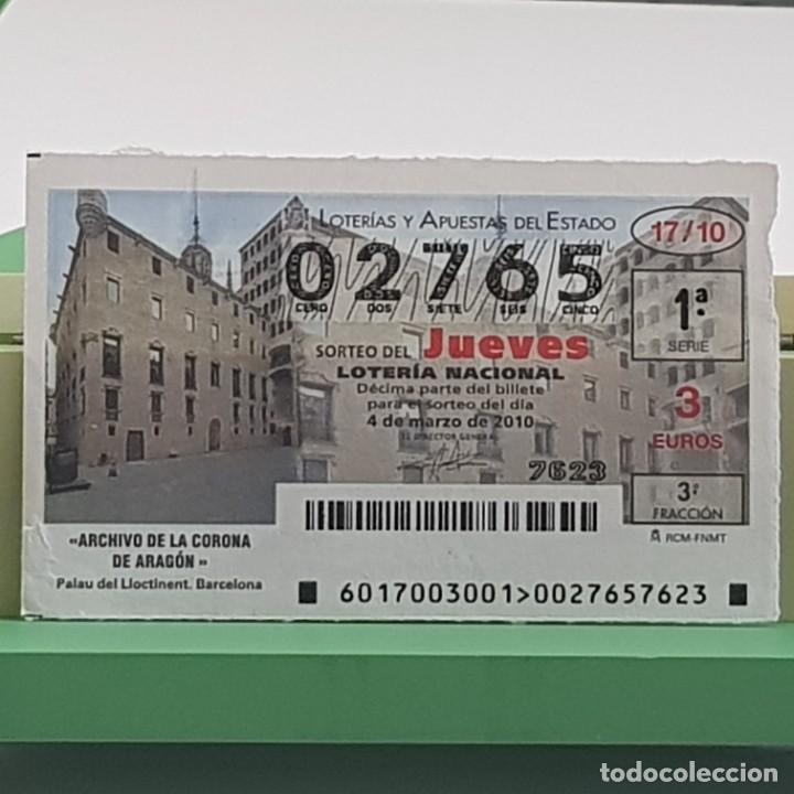 Lotteria Nationale Spagnola: LOTER&Iacute;A NACIONAL, SORTEO 17/10, 4 MARZO 2010, ARCHIVO DE LA CORONA DE ARAG&Oacute;N, N&ordm; 02765, ARRUGA