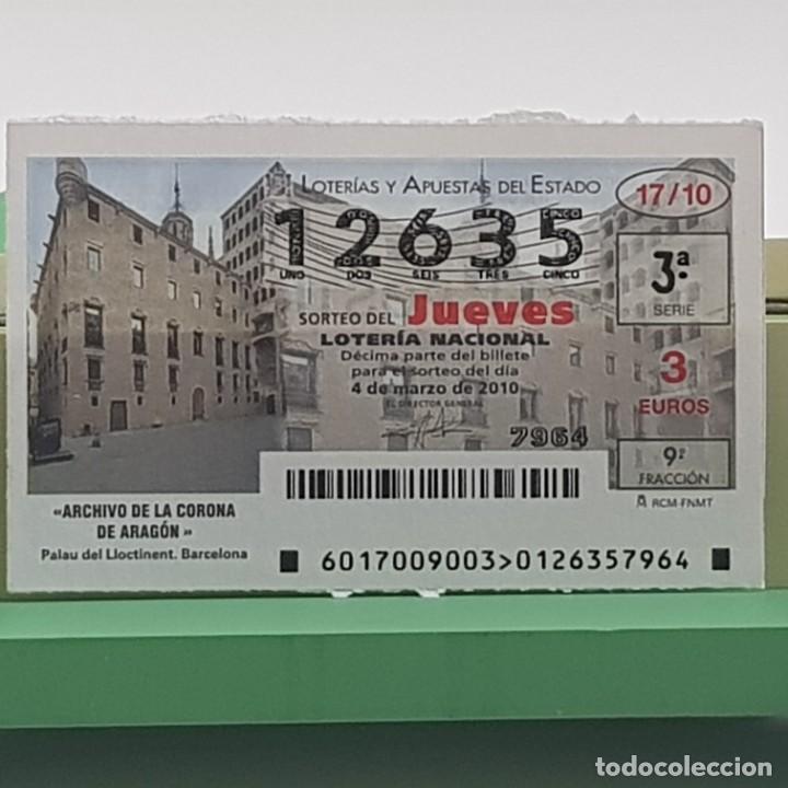 Nationale spanische Lotterie: LOTER&Iacute;A NACIONAL, SORTEO 17/10, 4 MARZO 2010, ARCHIVO DE LA CORONA DE ARAG&Oacute;N, N&ordm; 12635