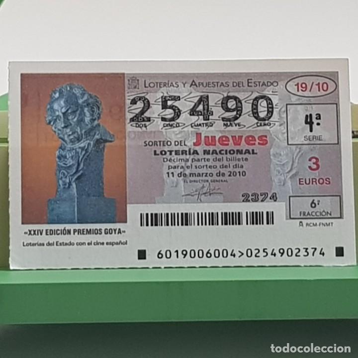 Nationale spanische Lotterie: LOTER&Iacute;A NACIONAL, SORTEO 19/10, 11 MARZO 2010, XXIV EDICI&Oacute;N PREMIOS GOYA, N&ordm; 25490