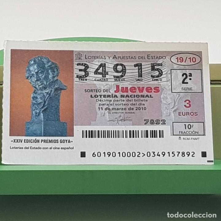 Nationale spanische Lotterie: LOTER&Iacute;A NACIONAL, SORTEO 19/10, 11 MARZO 2010, XXIV EDICI&Oacute;N PREMIOS GOYA, N&ordm; 34915
