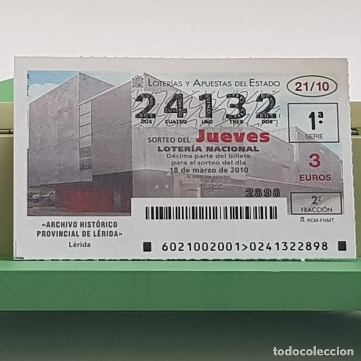 Nationale spanische Lotterie: LOTER&Iacute;A NACIONAL, SORTEO 21/10, 18 MARZO 2010, ARCHIVO HIST&Oacute;RICO PROVINCIAL L&Eacute;RIDA, N&ordm; 24132
