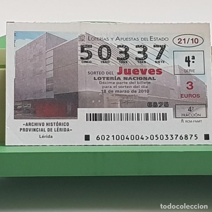 Nationale spanische Lotterie: LOTER&Iacute;A NACIONAL, SORTEO 21/10, 18 MARZO 2010, ARCHIVO HIST&Oacute;RICO PROVINCIAL L&Eacute;RIDA, N&ordm; 50337