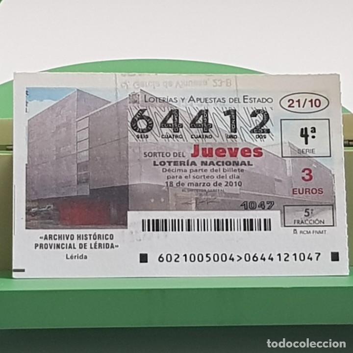 Lotaria Nacional: LOTER&Iacute;A NACIONAL, SORTEO 21/10, 18 MARZO 2010, ARCHIVO HIST&Oacute;RICO PROVINCIAL L&Eacute;RIDA, N&ordm; 64412