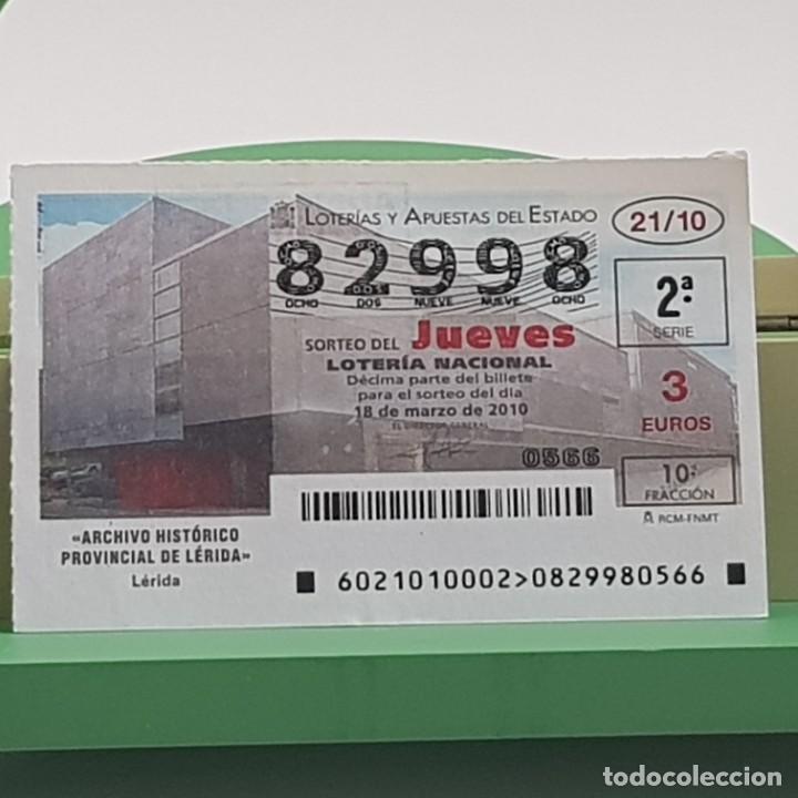 Lotaria Nacional: LOTER&Iacute;A NACIONAL, SORTEO 21/10, 18 MARZO 2010, ARCHIVO HIST&Oacute;RICO PROVINCIAL L&Eacute;RIDA, N&ordm; 82998