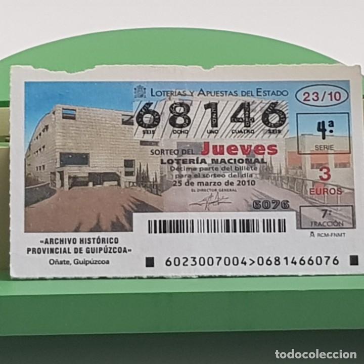 Lotaria Nacional: LOTER&Iacute;A NACIONAL, SORTEO 23/10, 25 MARZO 2010, ARCHIVO HIST&Oacute;RICO PROVINCIAL GUIP&Uacute;ZCOA, N&ordm; 68146
