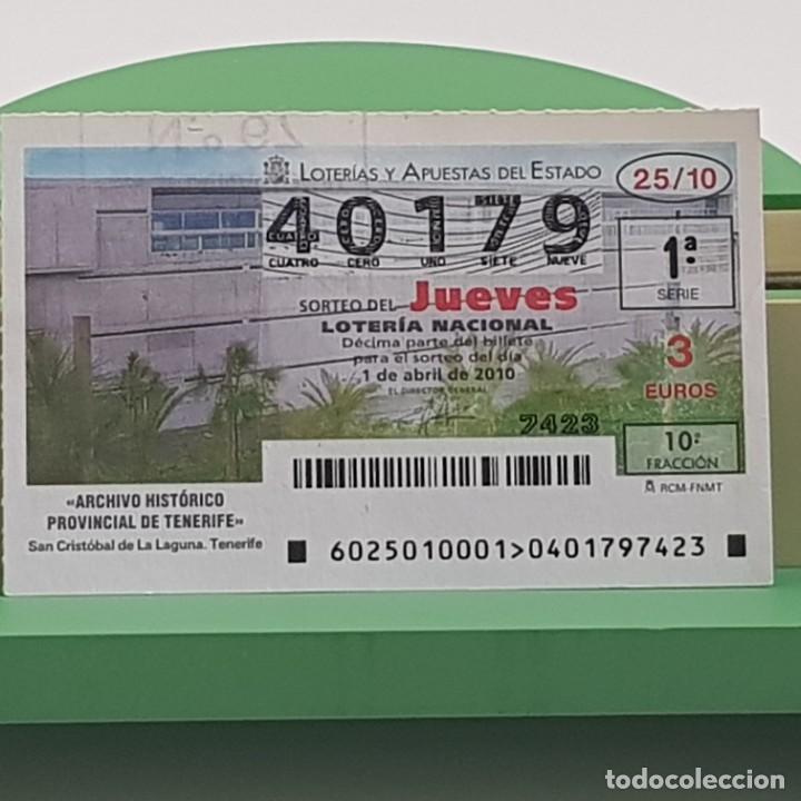 Nationale spanische Lotterie: LOTER&Iacute;A NACIONAL, SORTEO 25/10, 1 ABRIL 2010, ARCHIVO HIST&Oacute;RICO PROVINCIAL TENERIFE, N&ordm; 40179