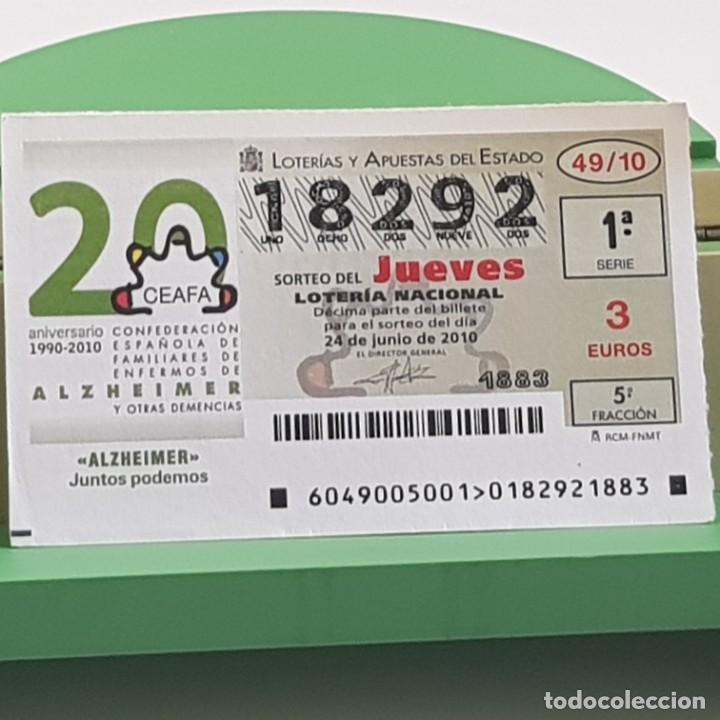 Nationale spanische Lotterie: LOTER&Iacute;A NACIONAL, JUEVES, SORTEO 49/10, 24 JUNIO 2010, ALZHEIMER JUNTOS PODEMOS, N&ordm; 18292