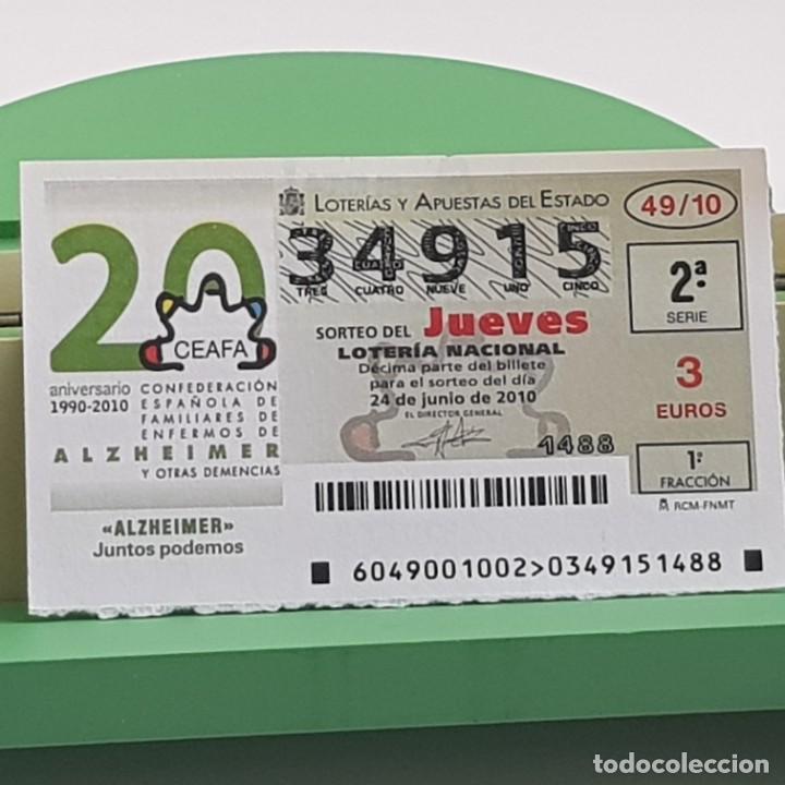 Nationale spanische Lotterie: LOTER&Iacute;A NACIONAL, JUEVES, SORTEO 49/10, 24 JUNIO 2010, ALZHEIMER JUNTOS PODEMOS, N&ordm; 34915