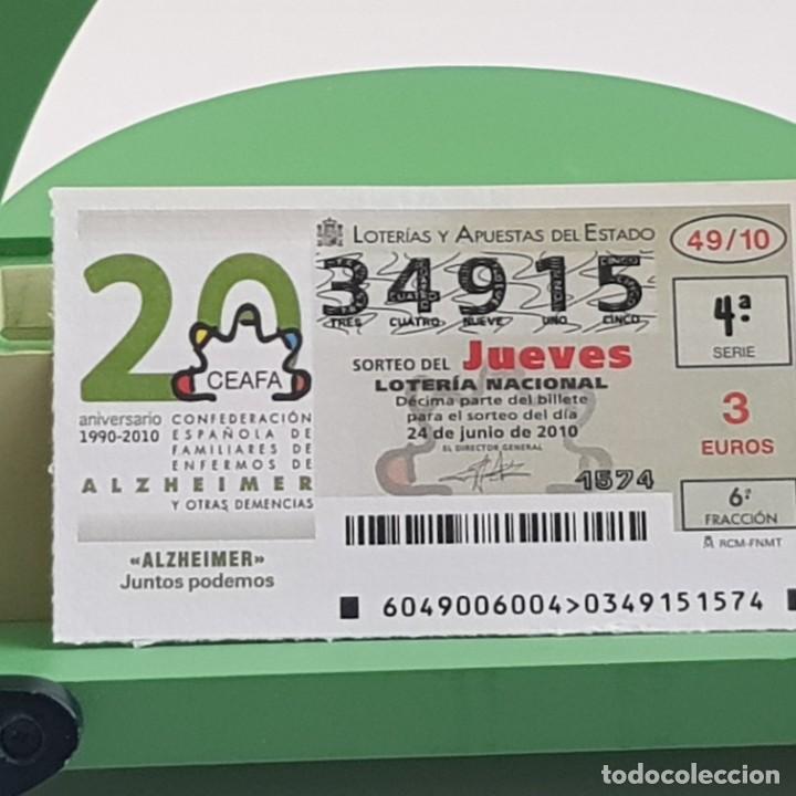 Nationale spanische Lotterie: LOTER&Iacute;A NACIONAL, JUEVES, SORTEO 49/10, 24 JUNIO 2010, ALZHEIMER JUNTOS PODEMOS, N&ordm; 34915