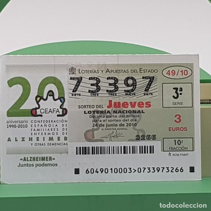 Nationale spanische Lotterie: LOTER&Iacute;A NACIONAL, JUEVES, SORTEO 49/10, 24 JUNIO 2010, ALZHEIMER JUNTOS PODEMOS, N&ordm; 73397