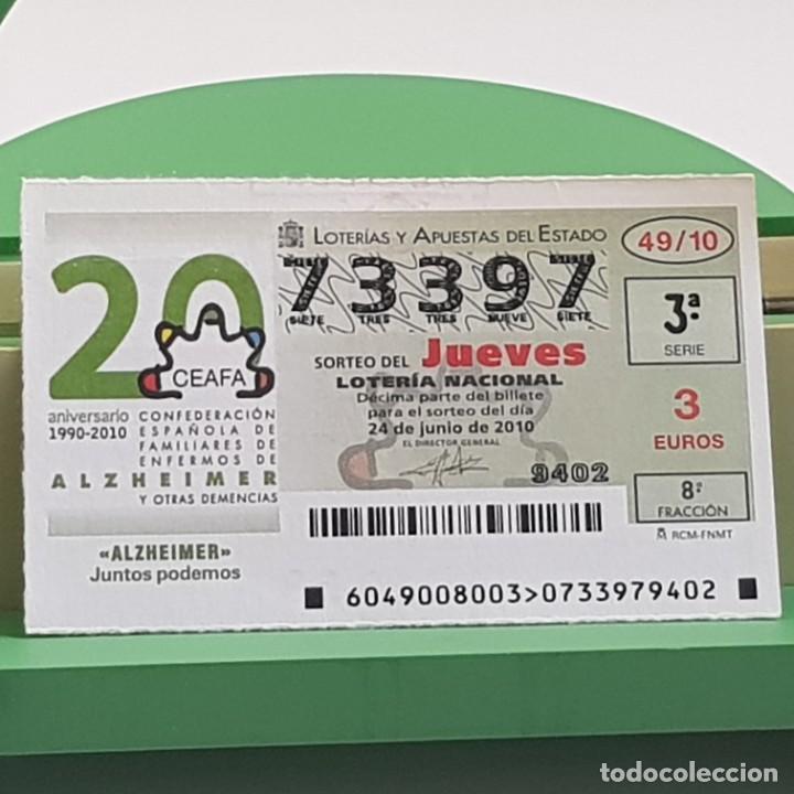 Nationale spanische Lotterie: LOTER&Iacute;A NACIONAL, JUEVES, SORTEO 49/10, 24 JUNIO 2010, ALZHEIMER JUNTOS PODEMOS, N&ordm; 73397