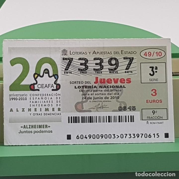 Nationale spanische Lotterie: LOTER&Iacute;A NACIONAL, JUEVES, SORTEO 49/10, 24 JUNIO 2010, ALZHEIMER JUNTOS PODEMOS, N&ordm; 73397