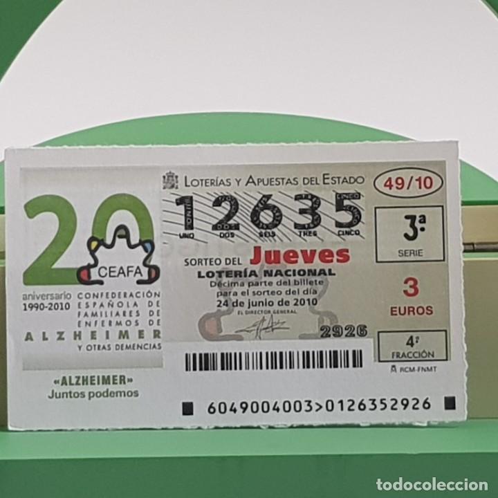 Nationale spanische Lotterie: LOTER&Iacute;A NACIONAL, JUEVES, SORTEO 49/10, 24 JUNIO 2010, ALZHEIMER JUNTOS PODEMOS, N&ordm; 12635