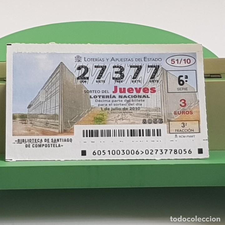 Nationale spanische Lotterie: LOTER&Iacute;A NACIONAL, JUEVES, SORTEO 51/10, 1 JULIO 2010, BIBLIOTECA SANTIAGO COMPOSTELA, N&ordm; 27377